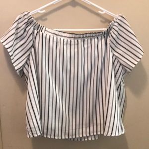 Straight across off the shoulder top
